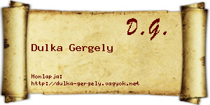 Dulka Gergely névjegykártya