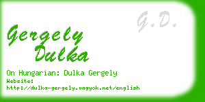 gergely dulka business card